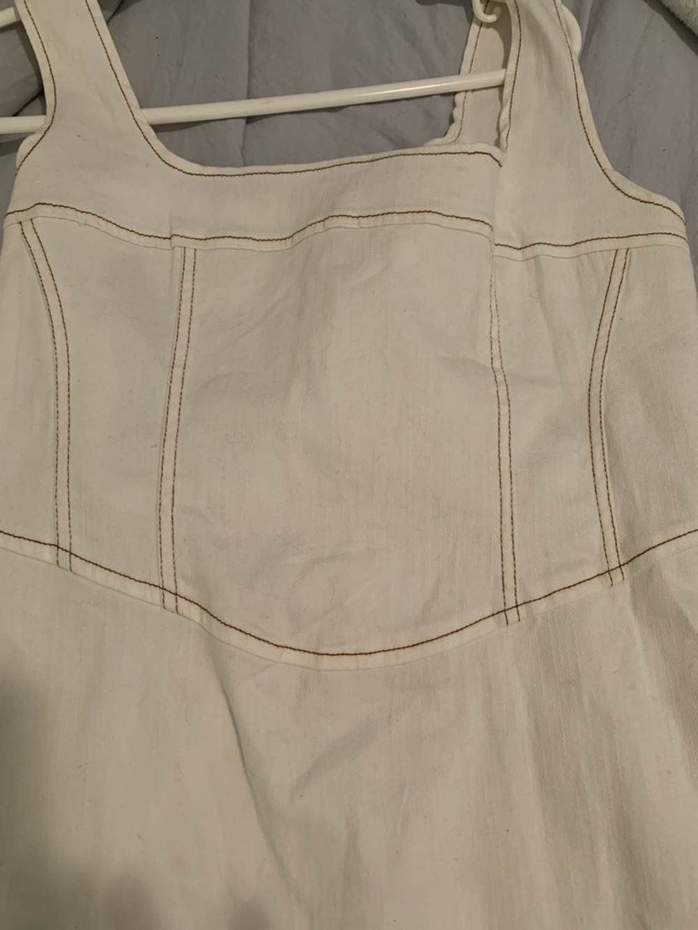 light denim Dress with Brown Contrast Stitching - Picture 12 of 12